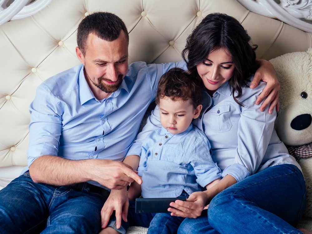 A heterosexual couple with their son